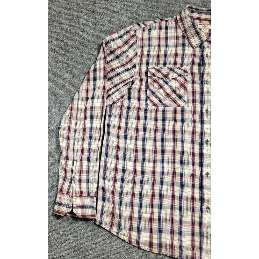 True Religion Men's Multicolor Plaid Long Sleeve Western Snap T-Shirt Size XXL